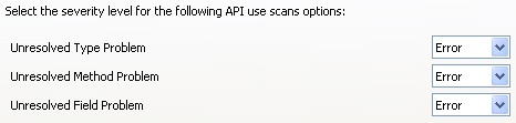 API use scans options preference page