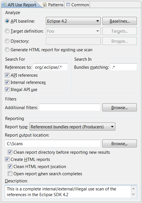 API Use Report tab