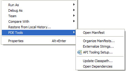 PDE Tools Fly-Out menu