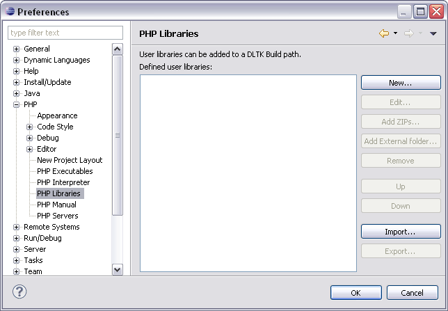 PHP Libraries Preferences