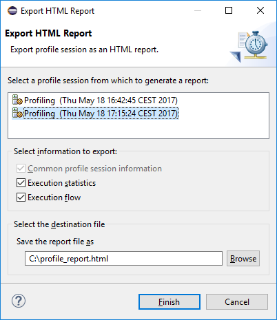 Export HTML Report Wizard