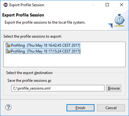 Export Profile Session Wizard
