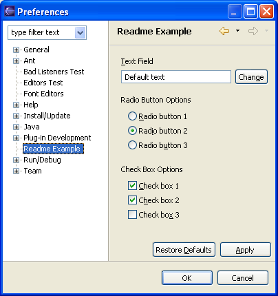 Readme tool preferences page