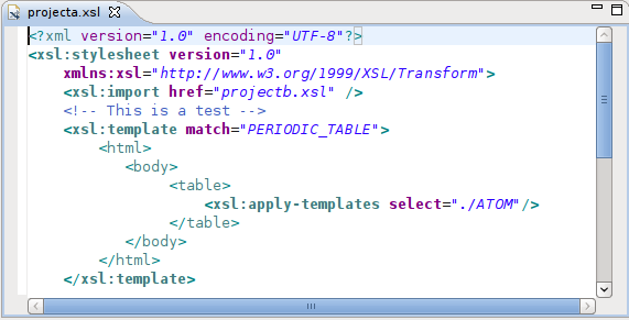 XSLT Specific Syntax Coloring
